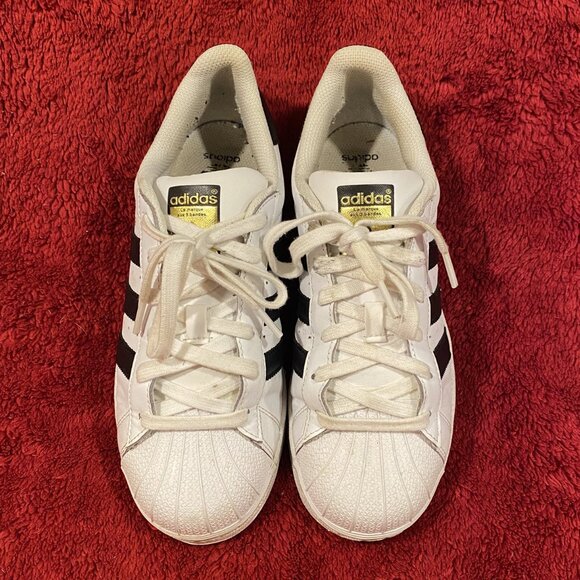 adidas Superstar Sneakers - W Size 6.5.  White with Black Stripe - EUC! - Picture 8 of 9